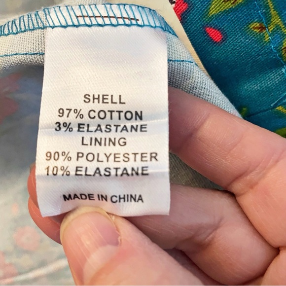 Lindy Bop Lana Teal Floral Party Dress NWT Rockabilly Size 6 - Picture 12 of 13